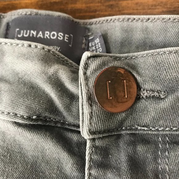 Junarose Gray 5-Pocket Ankle Jeans w/Zipper on Leg Size 20 - Picture 3 of 12